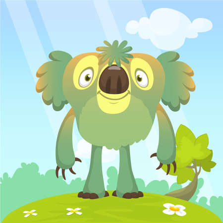 cartoon rhino. Vector illustration of funny rhinoceros wavingのイラスト素材