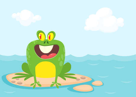Cartoon funny snake. Vector illustration isolated on whiteのイラスト素材