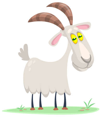 Vector illustration of cute goat cartoonのイラスト素材