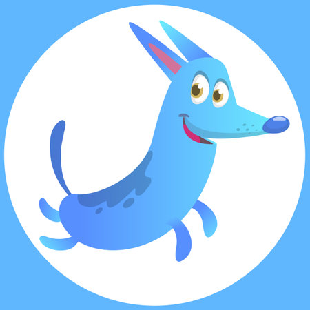 Cute cartoon funny dog. Vector illustration isolatedのイラスト素材