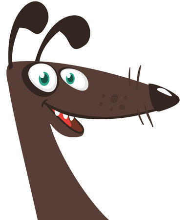 Cartoon Cute Purebred Dachshund Dog mascot. Vector Illustration isolated on white backgroundのイラスト素材