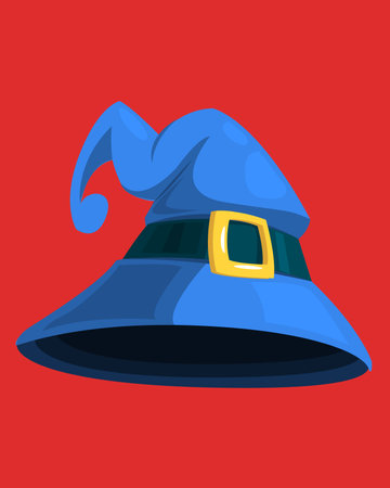 Vector illustration of cartoon witch hat. Halloween designのイラスト素材