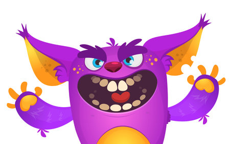 Cute cartoon Monsters. Set of cartoon monsters: ghost, goblin, bigfoot yeti, troll, dragon and alien . Halloween designのイラスト素材