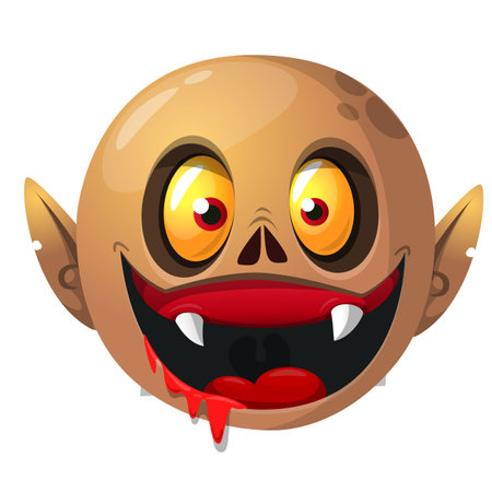 Cute cartoon vampire smiling. Vector illustration isolated. Halloween design.のイラスト素材