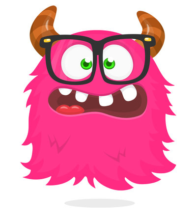 Funny cartoon flying monster. Halloween vector illustration. Great for package or party decoration.のイラスト素材