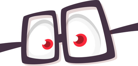 Funny cartoon monster eyes.  Illustration of cute and happy monster expression. Halloween design. Great for party decorationのイラスト素材