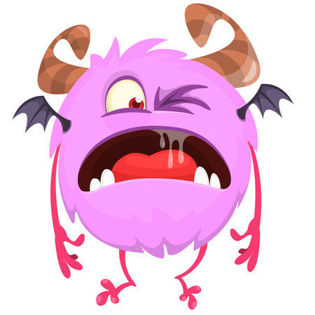 Cartoon funny monster illustration. Vector icon. Halloween design.のイラスト素材
