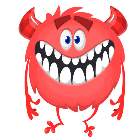 Cartoon funny monster illustration. Vector icon. Halloween design.のイラスト素材