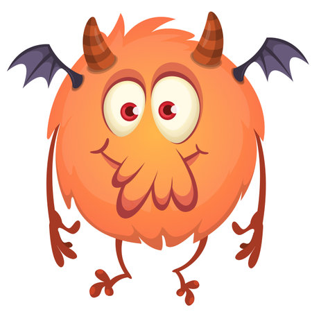 Cartoon funny monster illustration. Vector icon. Halloween design.のイラスト素材