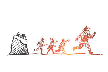 Hand drawn Christmas concept sketchのイラスト素材