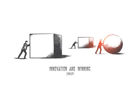 Innovation concept. Hand drawn new success idea. Technology and inspiration concept, idea for successful progress isolated vector illustration.のイラスト素材