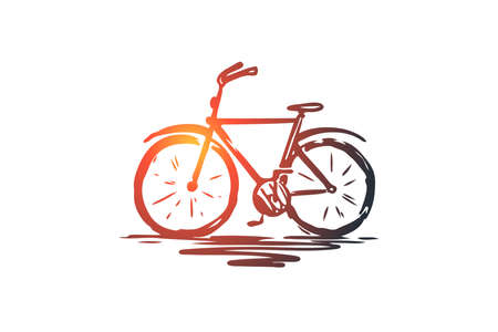 Bike, cycle, ride, wheel, bicycle concept. Hand drawn bike transport for sport concept sketch. Isolated vector illustration.のイラスト素材