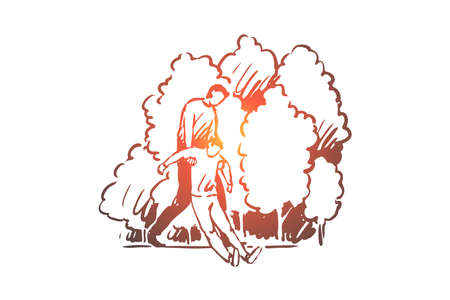 Help, fall, consciousness, lose, catch concept. Hand drawn man catches falling person, who lose consciousness concept sketch. Isolated vector illustration.のイラスト素材