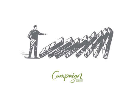 Campaign concept sketch. Isolated vector illustrationのイラスト素材