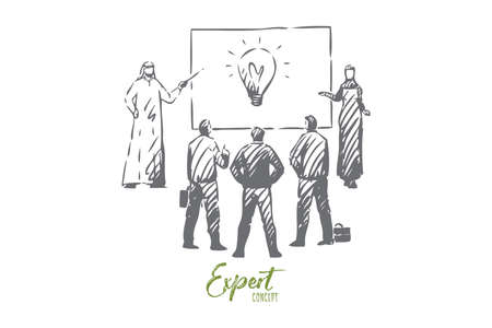 Expert concept sketch. Isolated vector illustrationのイラスト素材