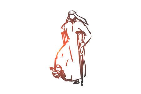 Work injury, trauma concept sketch. Hand drawn isolated vectorのイラスト素材