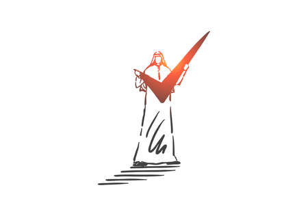 Task and project management concept sketch. Hand drawn isolated vectorのイラスト素材