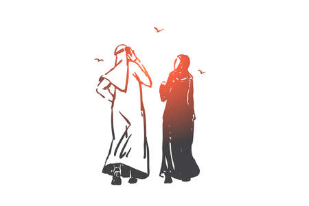 Relationship problem, ignore concept sketch. Hand drawn isolated vectorのイラスト素材