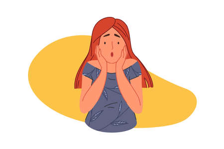 Frightening, terrified, panic conceptのイラスト素材