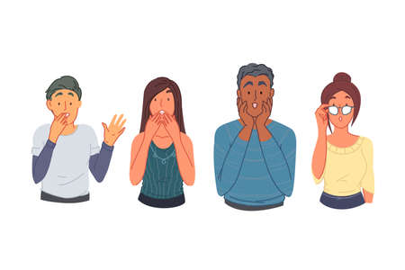 Unexpected surprise reaction conceptのイラスト素材
