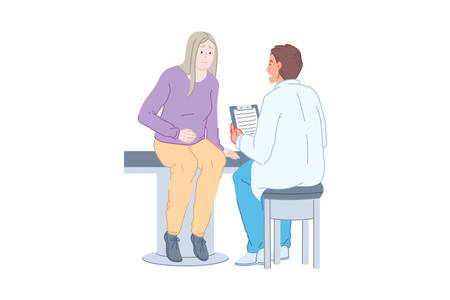 Doctor work, patient examination, medical practice, therapy conceptのイラスト素材