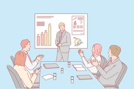 Presentation, business, congratulation, hiring conceptのイラスト素材