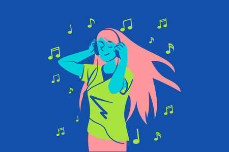 Music, dream, relax concept.のイラスト素材