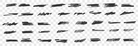 Brush hand drawn scribbles doodle setのイラスト素材