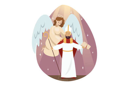 St. Isidores day, religion, christianity, bible concept. Angel biblical religious character...