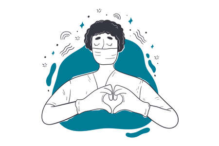 Healthcare, medicne, coronavirus protection conceptのイラスト素材