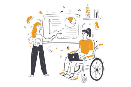 Business, corporate meeting, presentation conceptのイラスト素材