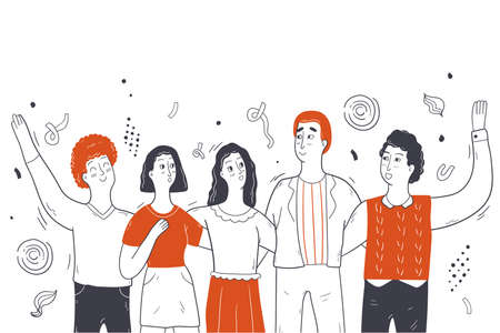 Online party celebration, friendship, social distancing conceptのイラスト素材
