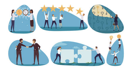 Business, time management, coworking set conceptのイラスト素材