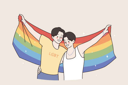 LGBT rights and gays conceptのイラスト素材