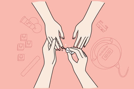 Beauty service, wellness, cosmetics concept.のイラスト素材