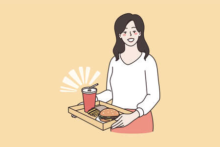 Unhealthy eating and fat diet conceptのイラスト素材