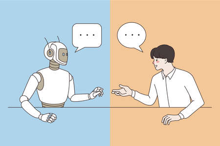 Artificial intelligence and technologies conceptのイラスト素材
