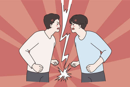 Aggression, fighting and conflict conceptのイラスト素材
