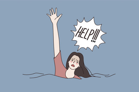 Asking for help and sos concept.のイラスト素材