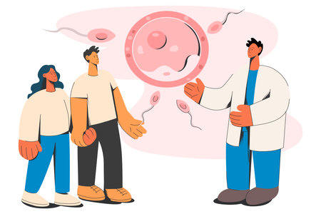 Gynecologist consult couple future parentsのイラスト素材