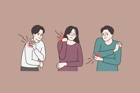 People suffering from body injuries or traumasのイラスト素材