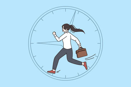 Overwork exhaustion and endless run concept.のイラスト素材