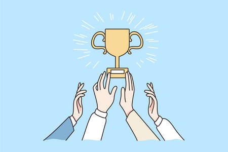 Teamwork, success and achievement conceptのイラスト素材