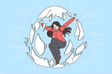 Freedom and breaking shell concept.のイラスト素材