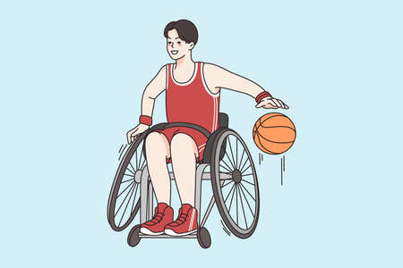 Active lifestyle of disabled person concept.のイラスト素材