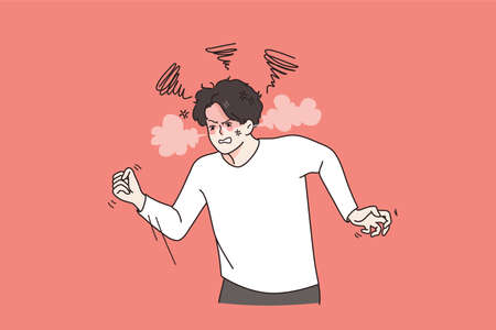 Anger rage and negative emotions conceptのイラスト素材