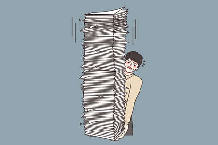 Overwork and pressure at work conceptのイラスト素材