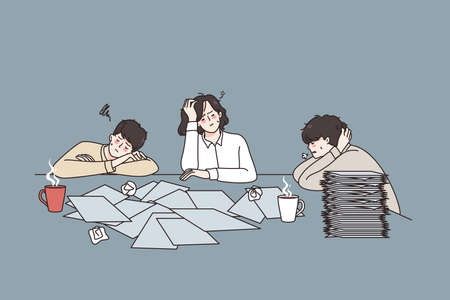 Feeling sleepy and tired concept.のイラスト素材