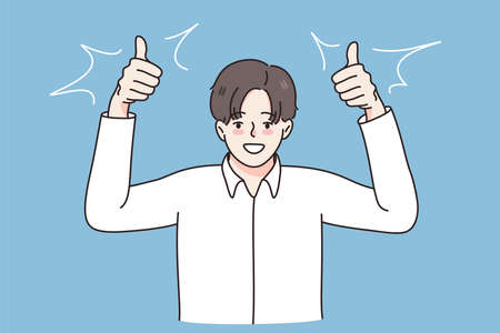 Success and thumb up sign conceptのイラスト素材