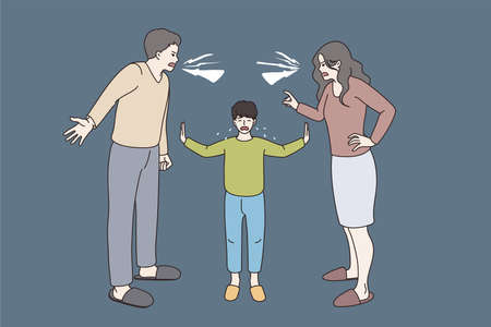 Conflict and fight in family concept.のイラスト素材